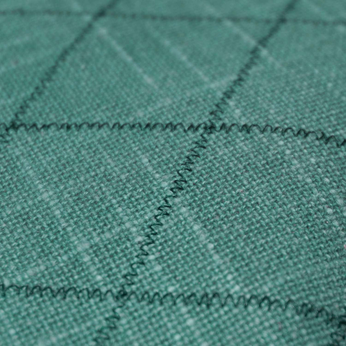 Machine Embroidered Cotton Cushion Cover – Teal Diamond Lattice Pattern, 45 x 45 cm