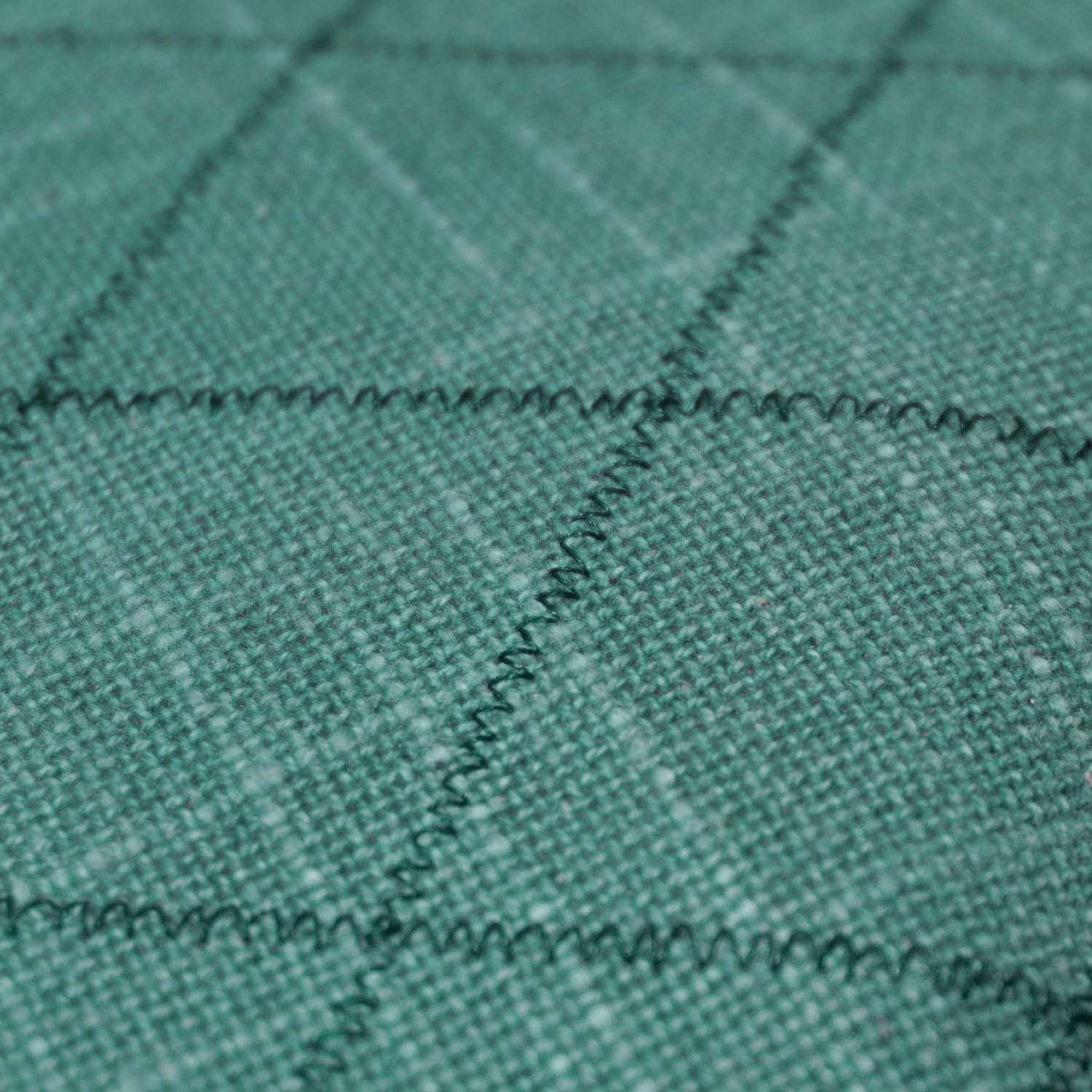 Machine Embroidered Cotton Cushion Cover – Teal Diamond Lattice Pattern, 45 x 45 cm