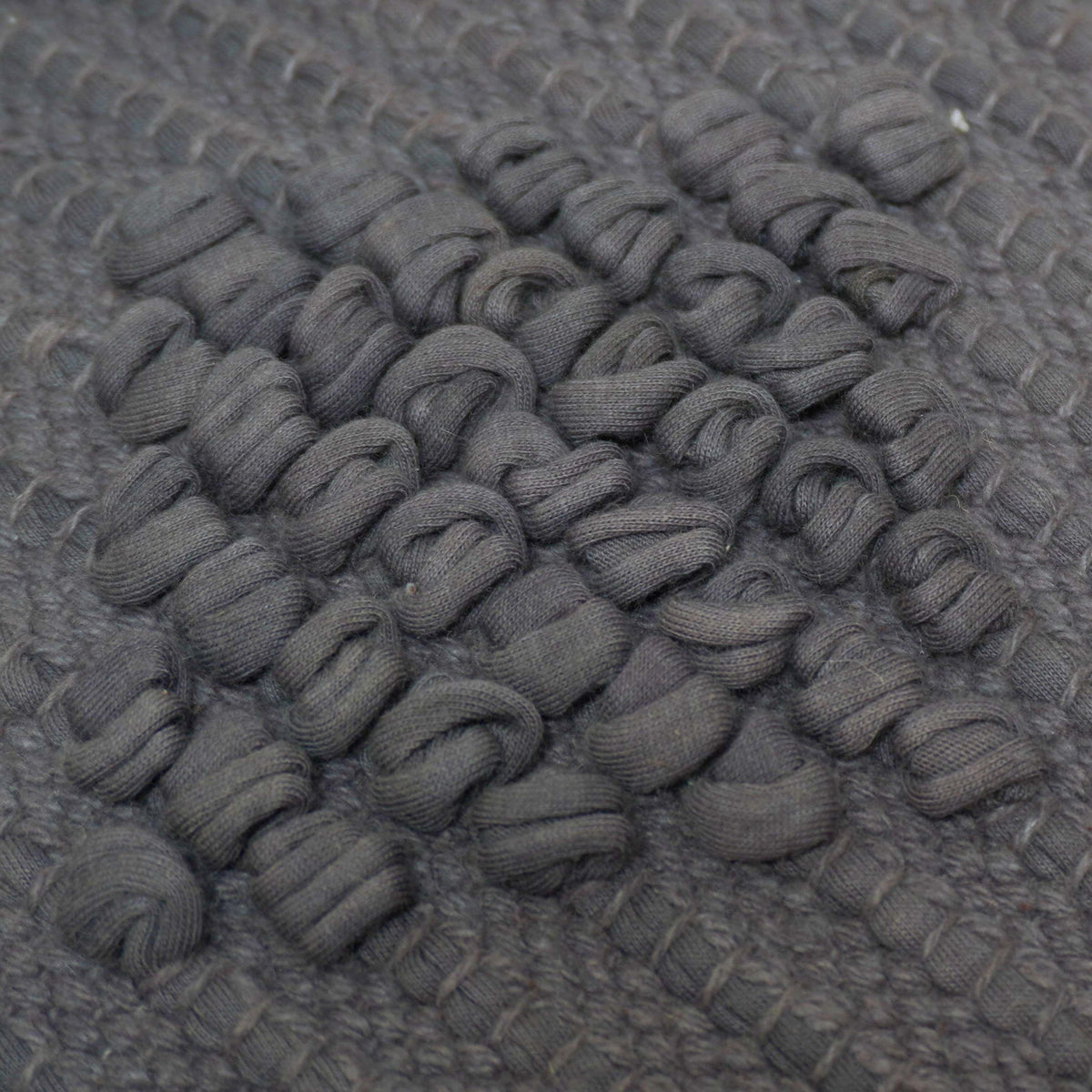 Handmade Textured Cotton Cushion Cover 45x45 cm – Charcoal Grey Tufted Design