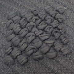 Handmade Textured Cotton Cushion Cover 45x45 cm – Charcoal Grey Tufted Design