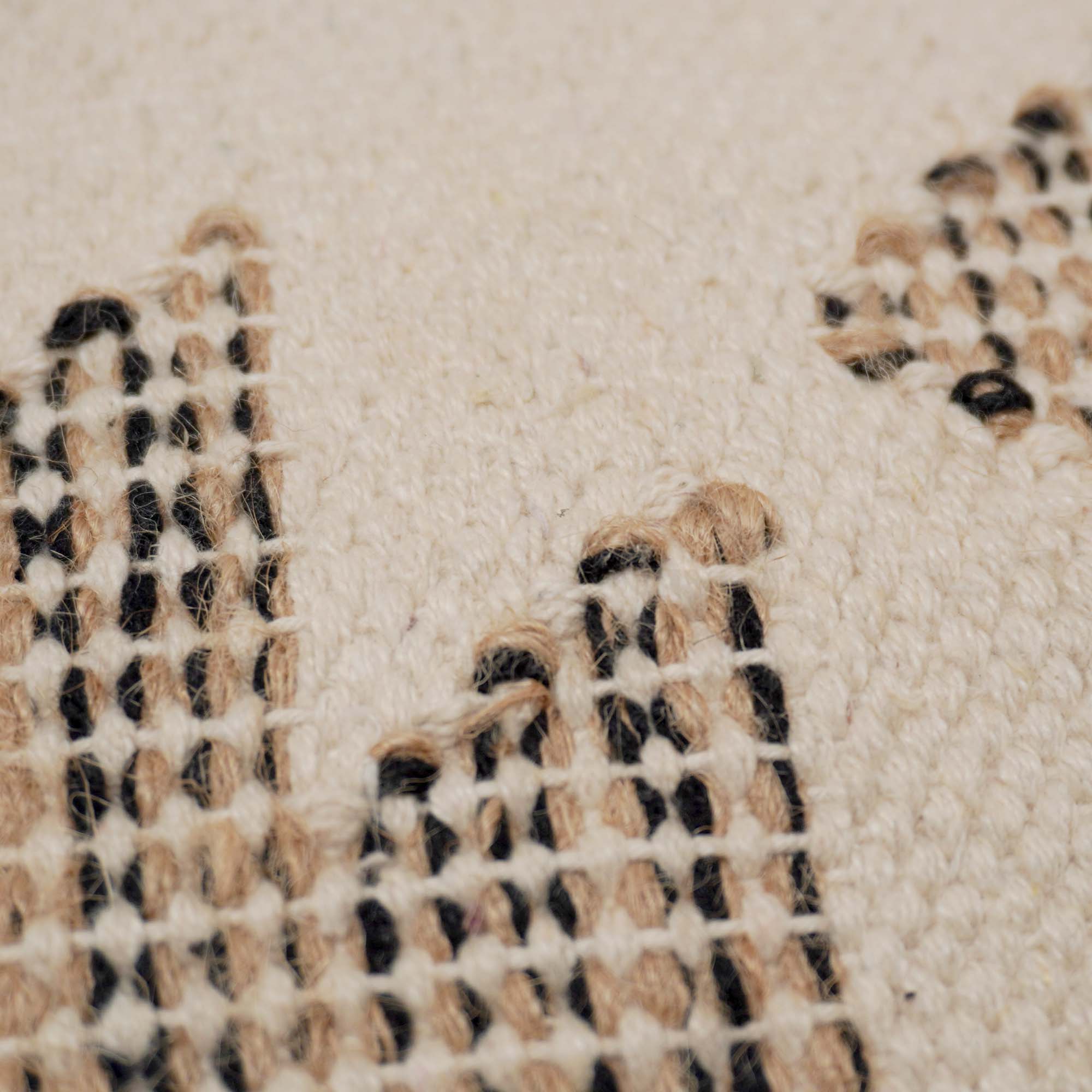 Handwoven Cotton Jute Cushion Cover 45x45 cm | Geometric Tribal Pattern | 80% Cotton 20% Jute | Boho Decorative Throw Pillow Cover with Hidden Zipper