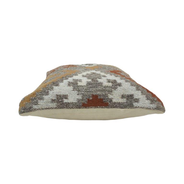 Handmade Kilim Cotton Cushion Cover 45x45 cm | Geometric Tribal Pattern Decorative Pillow Cover | Boho Rustic Home Décor - Bulk manufacturer & supplier from Panipat, India