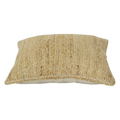 Natürlicher Jute Kissenbezug 45x45 cm | Handgewebter, strukturierter Dekokissenbezug | Rustikale Boho-Wohndekoration | Beiger neutraler Kissenbezug