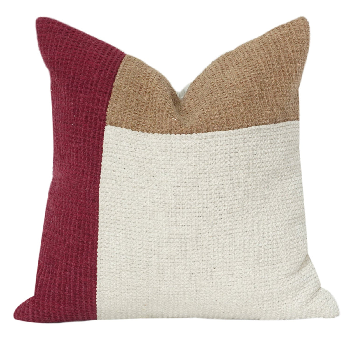 Rust Beige & Ivory Color Block Cotton Cushion Cover 45x45 cm