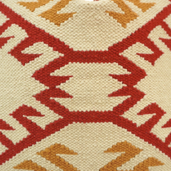 Handwoven Tribal Geometric Cotton Cushion Cover 45x45 cm | Boho Embroidered Decorative Pillow Cover for Sofa & Living Room