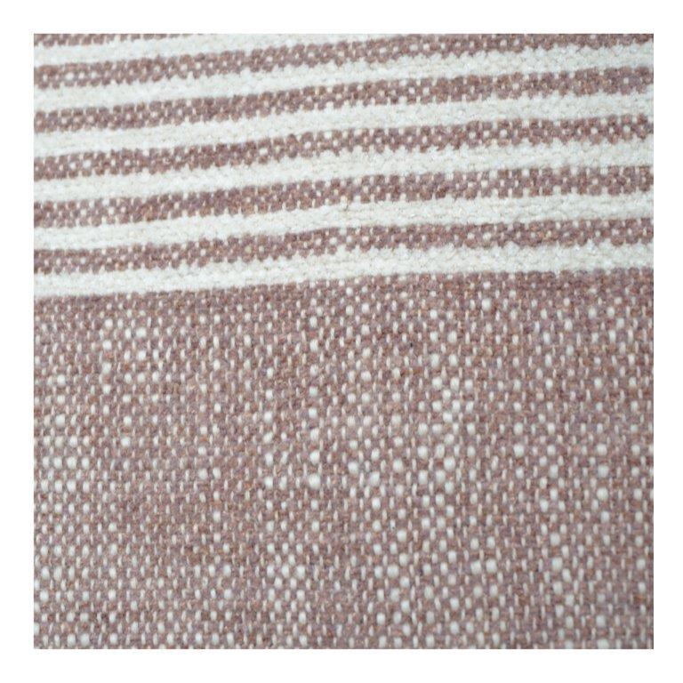 Handwoven Cotton Cushion Cover 45x45 cm | Rustic Striped Textured Pillow Cover | Boho Minimalist Home Décor - Bulk manufacturer & supplier from Panipat, India