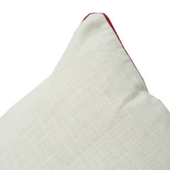 Housse de coussin en coton brodé 45x45 cm – Motif poisson bleu minimaliste avec accent rouge | Housse de coussin décorative thème marin