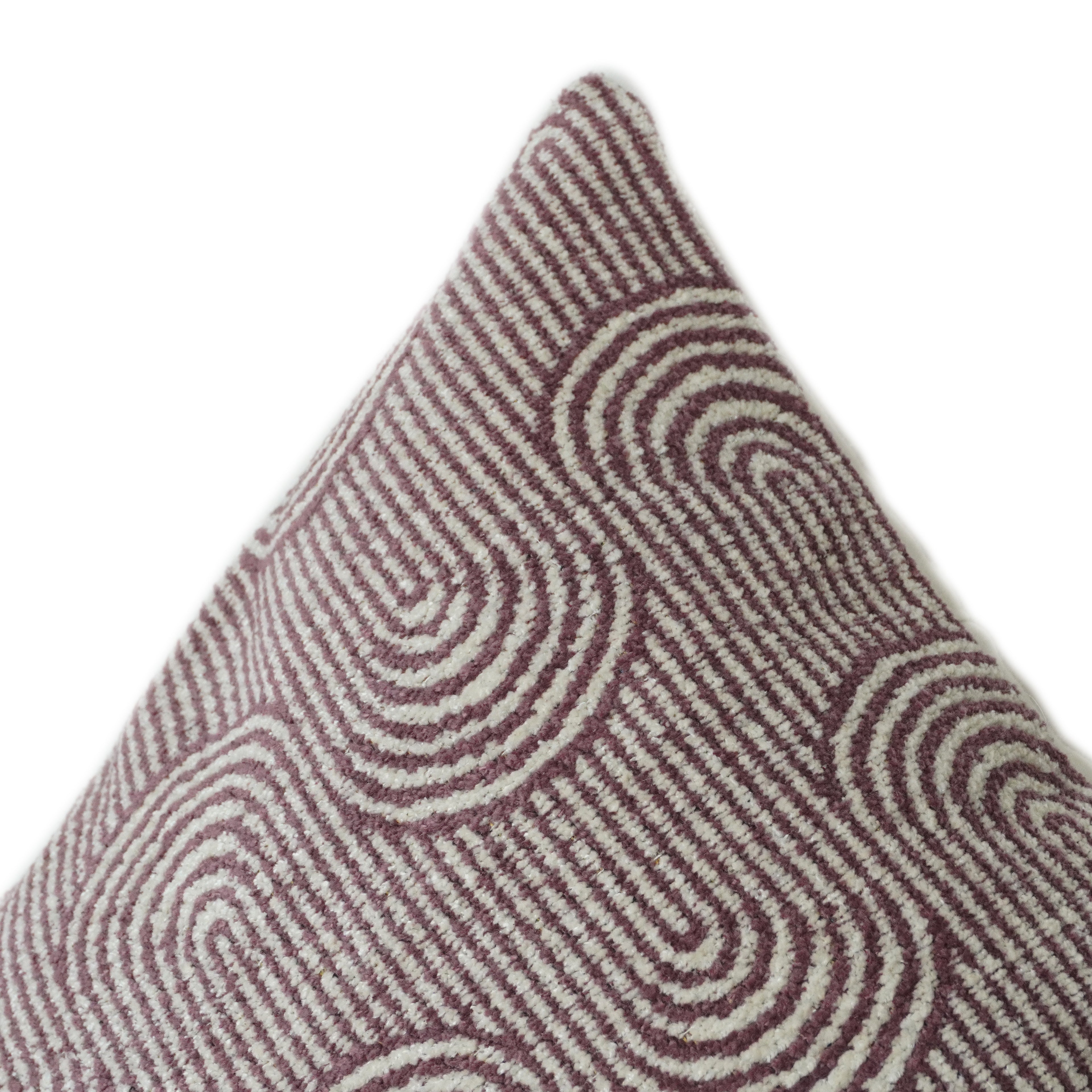 Wine & Ivory Geometric Jacquard Cotton Cushion Cover – 100% Cotton Textured Woven Pattern | Modern Decorative Pillow Cover 18x18 Inch