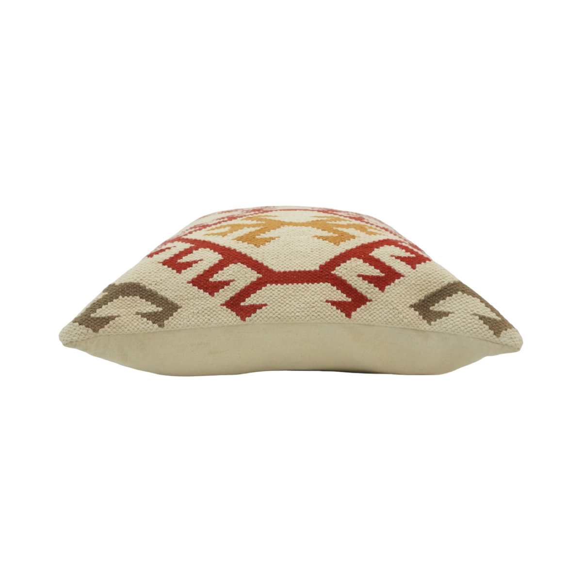 Handwoven Tribal Geometric Cotton Cushion Cover 45x45 cm | Boho Embroidered Decorative Pillow Cover for Sofa & Living Room - Bulk manufacturer & supplier from Panipat, India