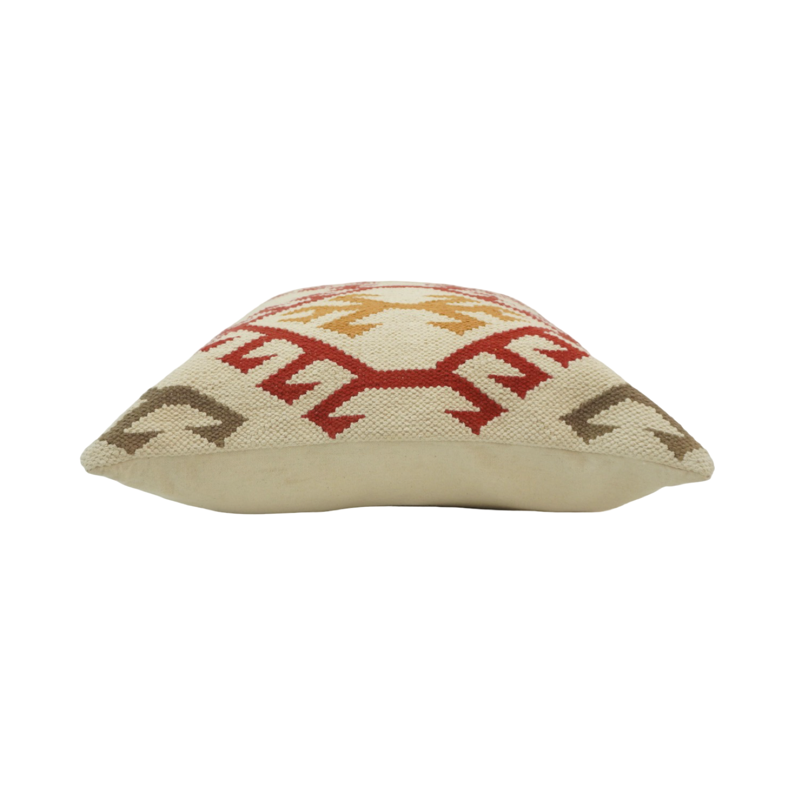 Handwoven Tribal Geometric Cotton Cushion Cover 45x45 cm | Boho Embroidered Decorative Pillow Cover for Sofa & Living Room