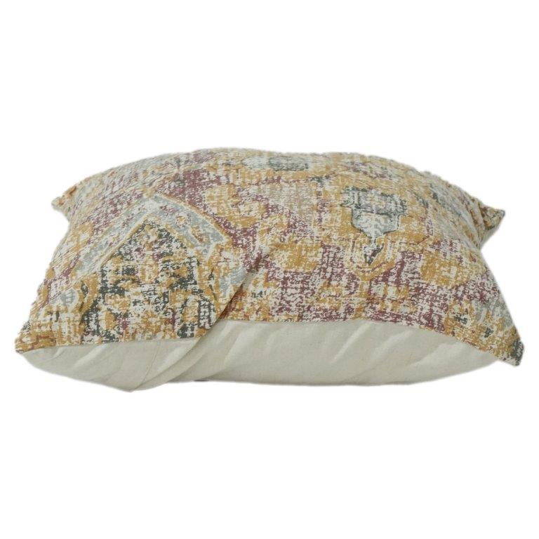 Vintage Distressed Tribal Cotton Cushion Cover | Multicolor Boho Geometric Pillow Case | 18x18 Inch Decorative Throw