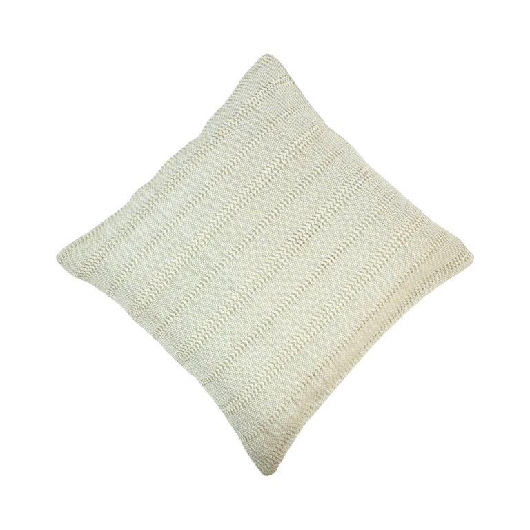 Handmade Textured Polyester Cushion Cover 45x45 cm | Minimal Woven Decorative Pillow Cover | Neutral Boho Cushion - Bulk manufacturer & supplier from Panipat, India