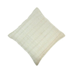 Handmade Textured Polyester Cushion Cover 45x45 cm | Minimal Woven Decorative Pillow Cover | Neutral Boho Cushion
