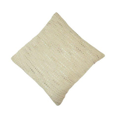 Handwoven Textured Cotton Cushion Cover – Cream Beige | 45x45 cm Decorative Pillow Cover