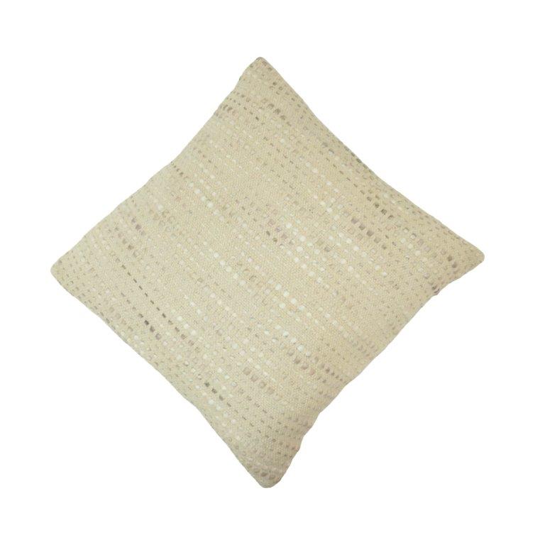 Handwoven Textured Cotton Cushion Cover – Cream Beige | 45x45 cm Decorative Pillow Cover