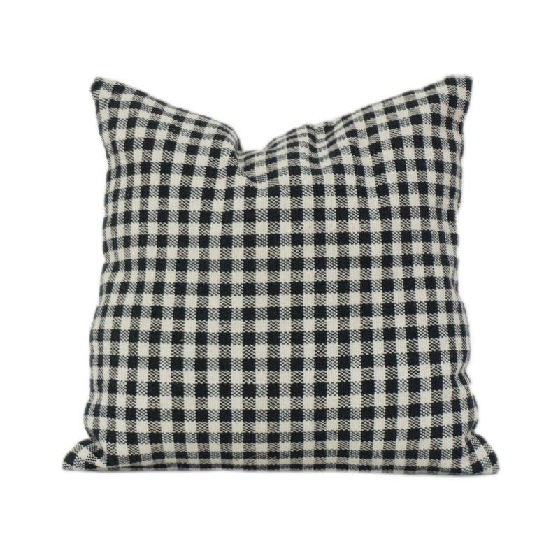 Black & White Gingham Cotton Cushion Cover | Classic Checkered Sofa Pillow Cover | 18x18 Inch - Bulk manufacturer & supplier from Panipat, India