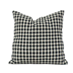 Black & White Gingham Cotton Cushion Cover | Classic Checkered Sofa Pillow Cover | 18x18 Inch
