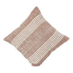 Handwoven Cotton Cushion Cover 45x45 cm | Rustic Striped Textured Pillow Cover | Boho Minimalist Home Décor