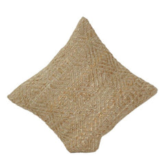 Handmade Jute Cushion Cover 45x45 cm | Natural Woven Geometric Throw Pillow Cover | Rustic Boho Home Décor