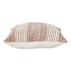 Handwoven Cotton Cushion Cover 45x45 cm | Rustic Striped Textured Pillow Cover | Boho Minimalist Home Décor