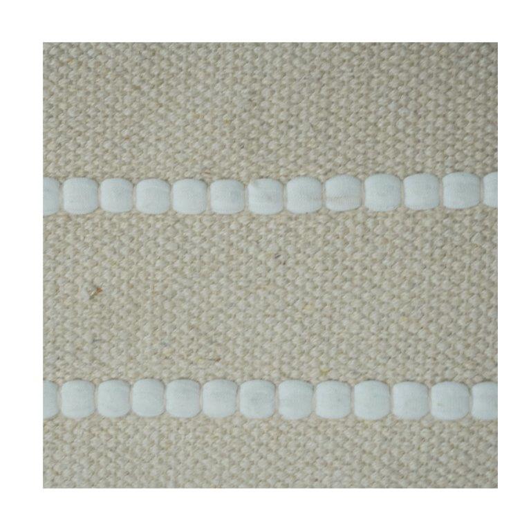 Textured Striped Cotton Cushion Cover with Tufted Dots – Beige Minimalist Decorative Pillow Cover (18x18 Inch) - Bulk manufacturer & supplier from Panipat, India