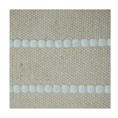 Textured Striped Cotton Cushion Cover with Tufted Dots – Beige Minimalist Decorative Pillow Cover (18x18 Inch)