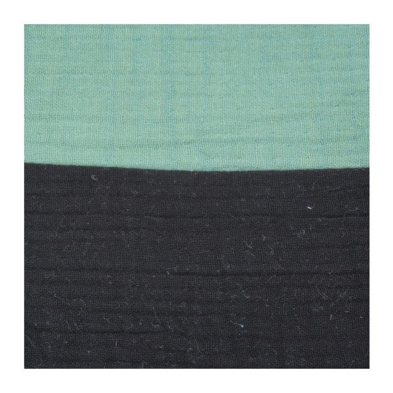 Housse de coussin en coton bicolore moderne – Vert et noir | 45x45 cm - Bulk manufacturer & supplier from Panipat, India