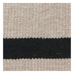 Handwoven Cotton Cushion Cover 45x45 cm | Minimalist Beige & Black Stripe Pillow Cover | Modern Neutral Home Decor