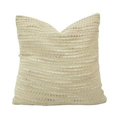 Handwoven Textured Cotton Cushion Cover – Cream Beige | 45x45 cm Decorative Pillow Cover