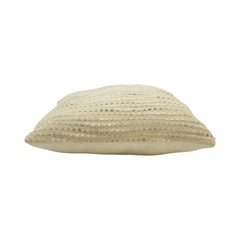 Handwoven Textured Cotton Cushion Cover – Cream Beige | 45x45 cm Decorative Pillow Cover
