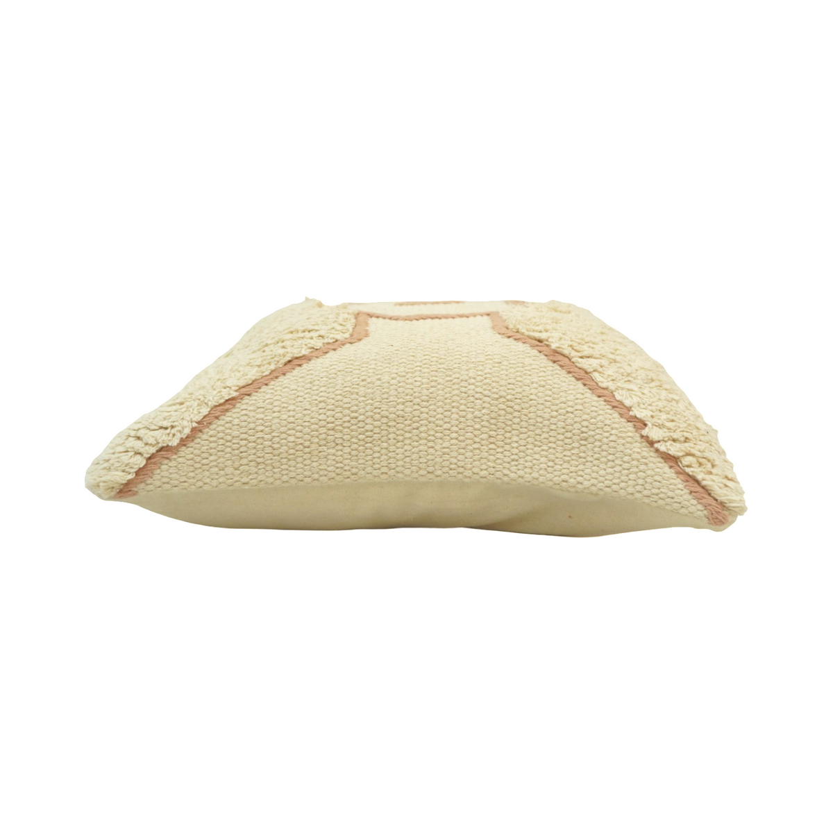 Abstract Face Tufted Cotton Cushion Cover – Embroidered Artistic Boho Pillow Cover 45x45 cm - Bulk manufacturer & supplier from Panipat, India
