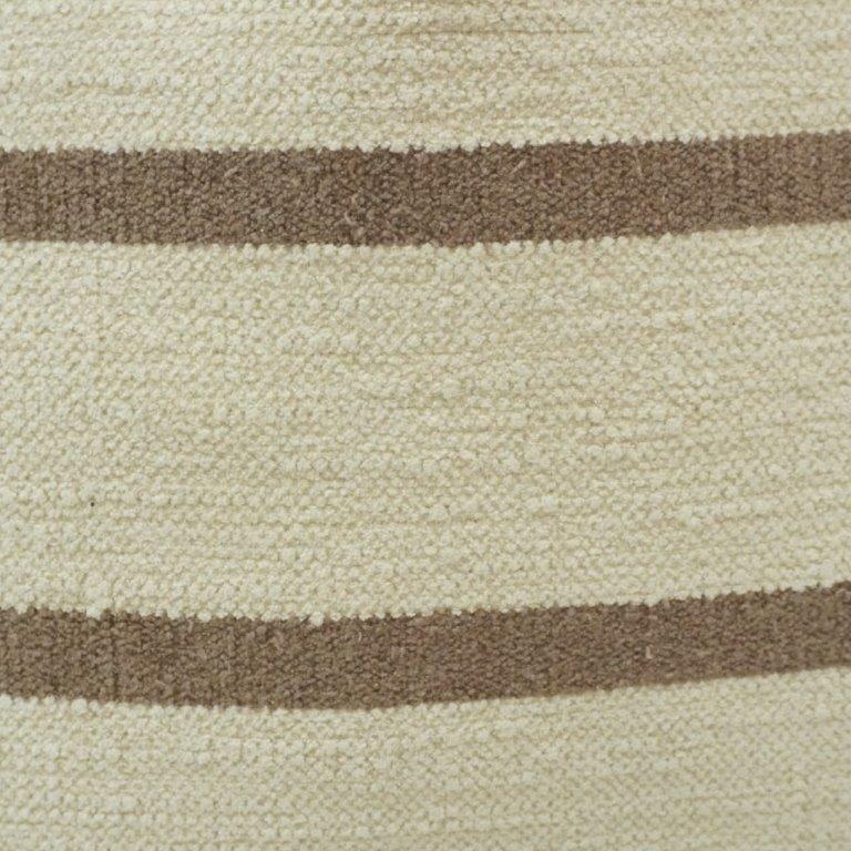 Handmade Cotton Striped Cushion Cover 45x45 cm | Beige & Natural Woven Throw Pillow Cover | Modern Farmhouse Décor - Bulk manufacturer & supplier from Panipat, India