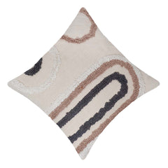 Handmade Tufted Cotton Cushion Cover 45x45 cm | Modern Abstract Loop Tufted Design | Decorative Throw Pillow Cover with Hidden Zipper | Boho Home Décor