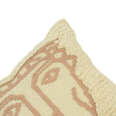 Abstract Face Tufted Cotton Cushion Cover – Embroidered Artistic Boho Pillow Cover 45x45 cm
