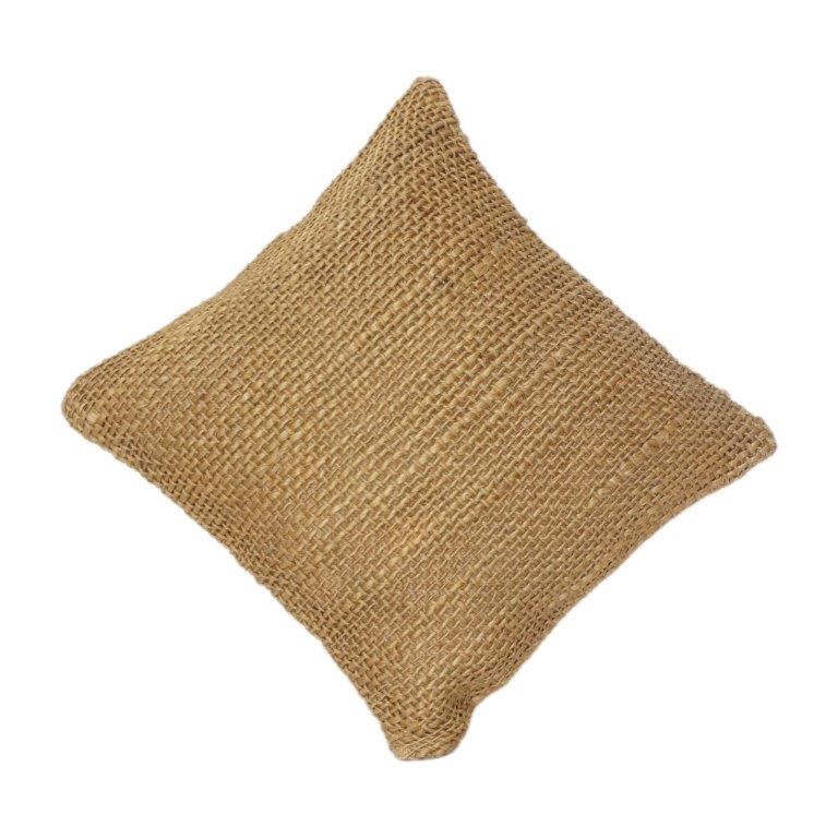 Handmade Natural Jute Cushion Cover 45x45 cm | Rustic Boho Decorative Throw Pillow Cover | Woven Burlap Cushion for Sofa & Living Room