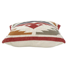 Handmade Geometric Cotton Cushion Cover 45x45 cm | Tribal Ikat Pattern | Decorative Throw Pillow Case