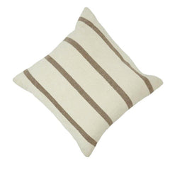Handmade Cotton Striped Cushion Cover 45x45 cm | Beige & Natural Woven Throw Pillow Cover | Modern Farmhouse Décor