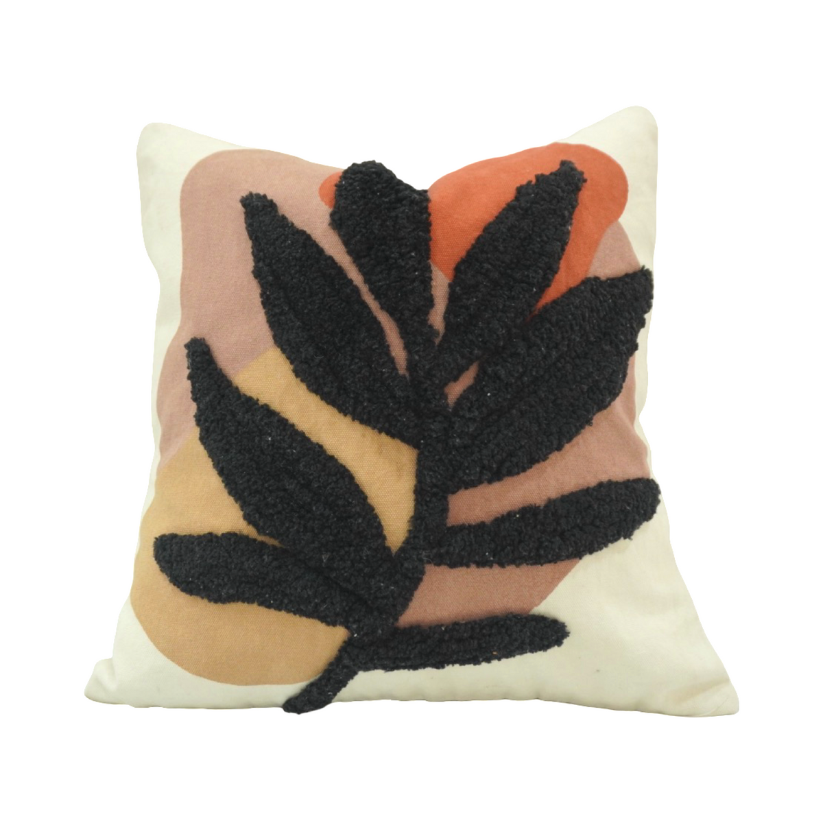 Contemporary Embroidered Cushion Cover | Nature Inspired | 45x45 cm - Bulk manufacturer & supplier from Panipat, India