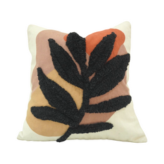 Contemporary Embroidered Cushion Cover | Nature Inspired | 45x45 cm