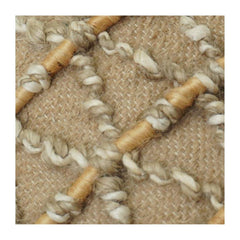 Handwoven Jute Cushion Cover with Textured Rope Lattice Design | Natural Rustic Boho Décor Pillow Cover | 18x18 Inch
