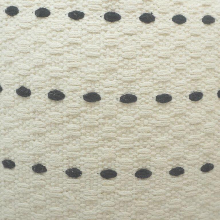 Handmade Cotton Cushion Cover 45x45 cm | Textured Black Dotted Striped Design | Modern Boho Decorative Pillow Cover - Bulk manufacturer & supplier from Panipat, India