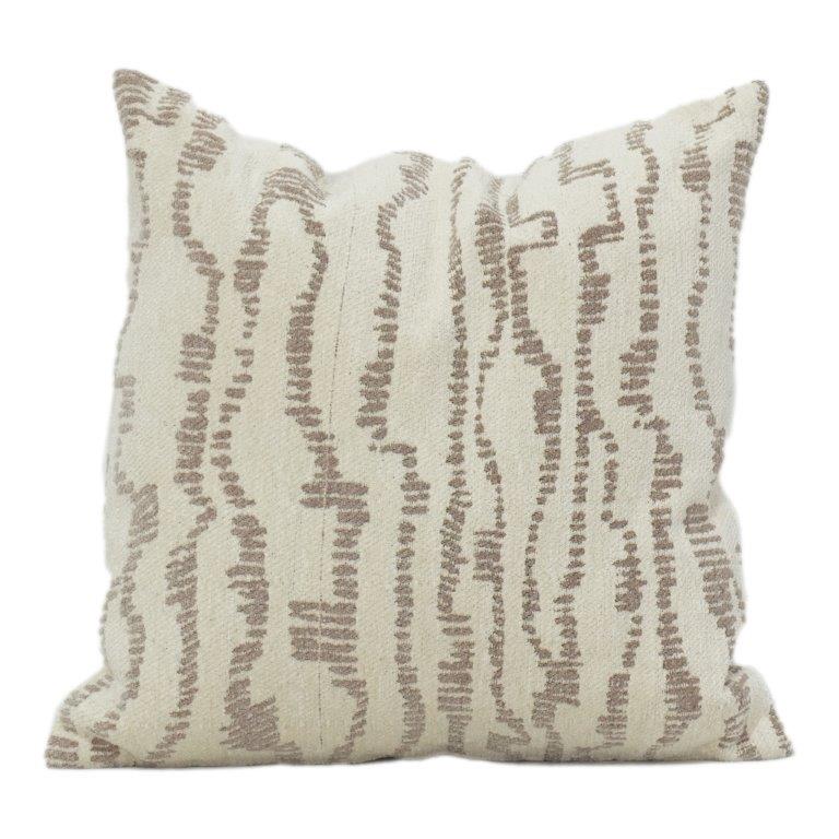 Beige Textured Jacquard Cushion Cover 45x45 cm | Woven Abstract Pattern | Modern Neutral Home Decor Pillow - Bulk manufacturer & supplier from Panipat, India