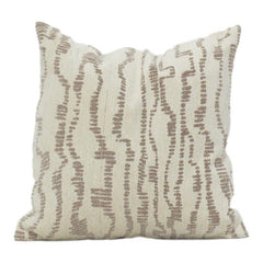 Beiger Jacquard-Kissenbezug mit Textur 45x45 cm | Gewebtes abstraktes Muster | Modernes neutrales Heimdekorationskissen