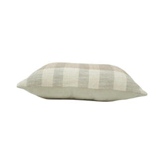 Handwoven Checkered Cotton Cushion Cover – Neutral Plaid Design | 35 x 50 cm Lumbar Cushion