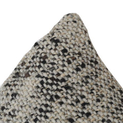 Handwoven Wool Cushion Cover | Textured Neutral Tweed Design | Modern Rustic Throw Pillow | 18x18 Inch