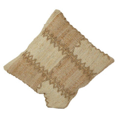 Rustic Handwoven Jute Cushion Cover with Textured Patchwork Design | Natural Boho Throw Pillow Cover | 45x45 cm