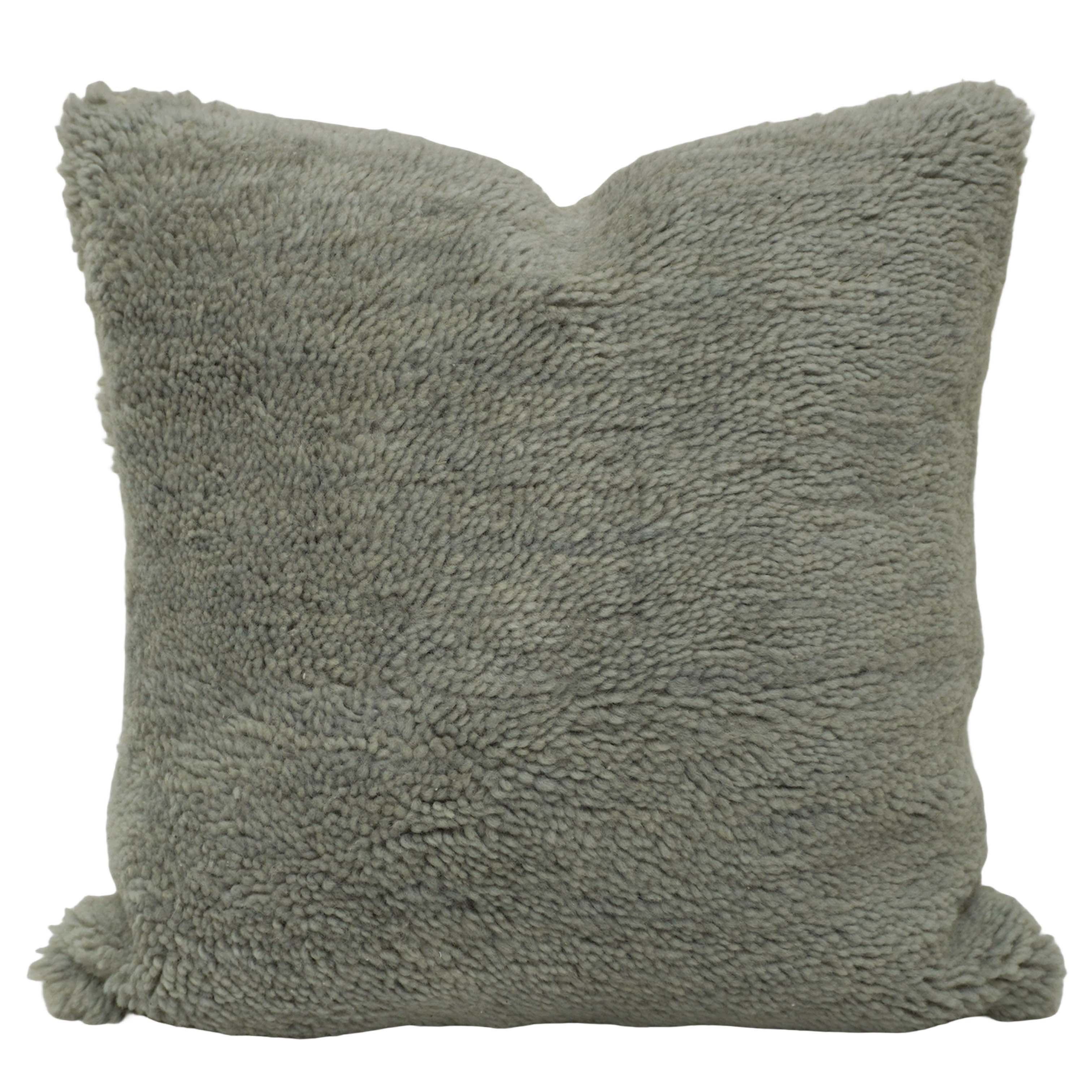 Handwoven Tufted Cotton Cushion Cover 45x45 cm – Sage Green Textured Decorative Throw Pillow Cover with Concealed Zip | Soft Boho Modern Home Décor