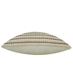 Handwoven Cotton Cushion Cover 45x45 cm – Ivory & Taupe Striped Textured Design | Handmade Boho Home Décor