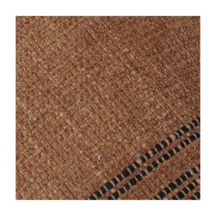 Rust Textured Cotton Cushion Cover with Woven Stripe Detail | Minimalist Earthy Throw Pillow Cover | 18x18 Inch