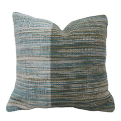 Handwoven Textured Cotton Cushion Cover 45x45 cm | Blue & Grey Woven Decorative Throw Pillow Cover | Modern Boho Home Décor | Hidden Zipper
